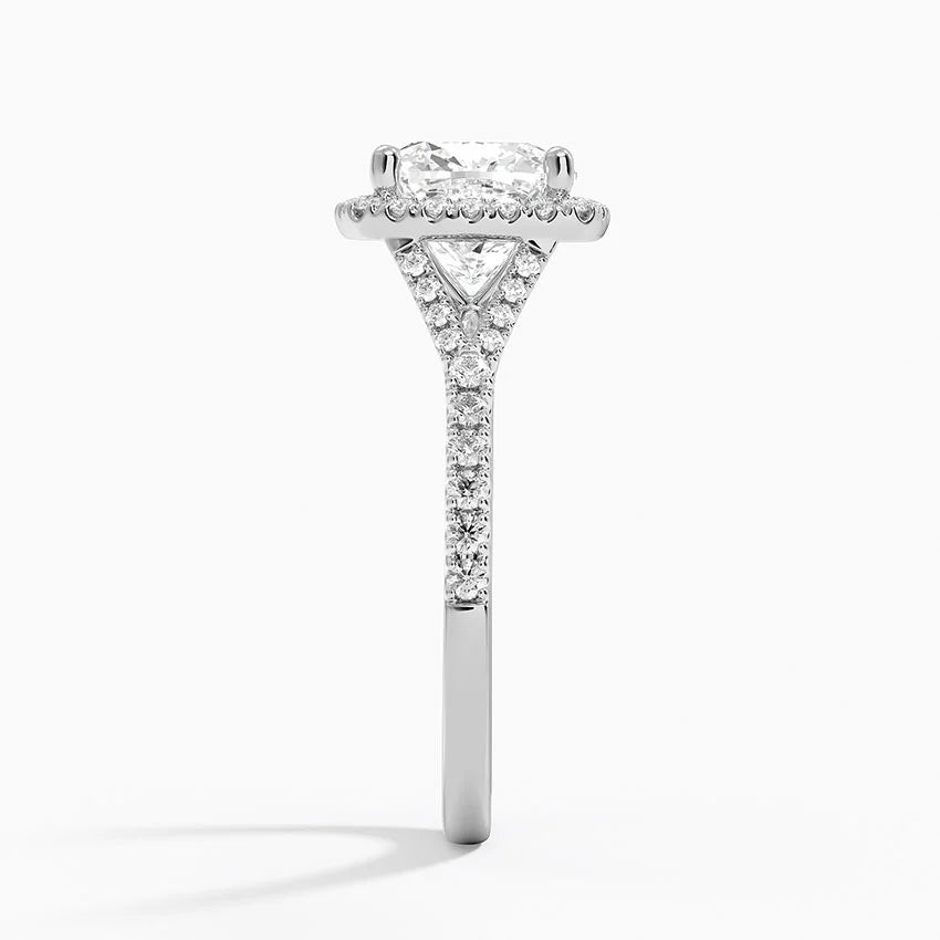 1 Carat Halo Engagement Ring - Cushion Diamond