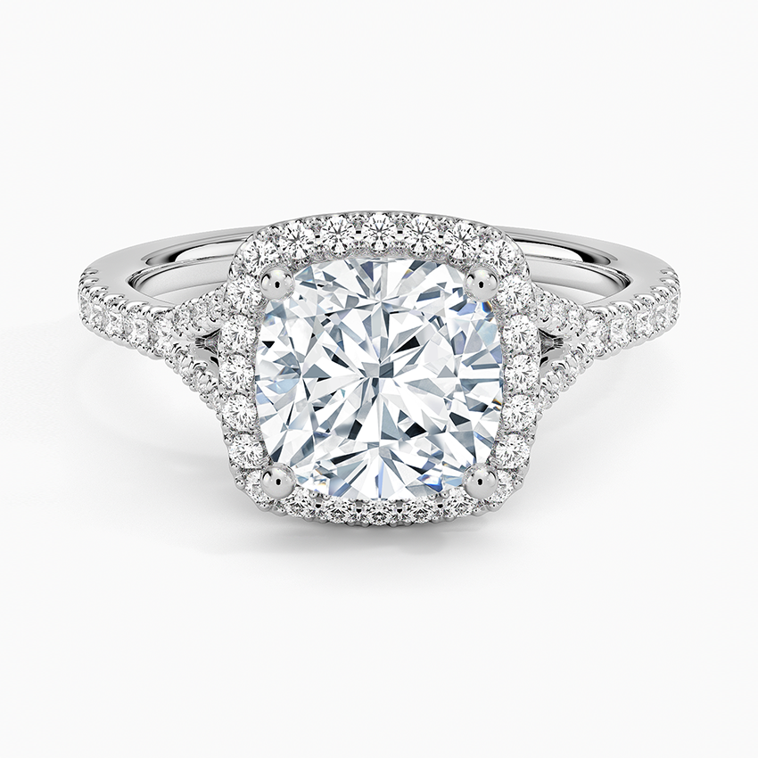 1 Carat Halo Engagement Ring - Cushion Diamond