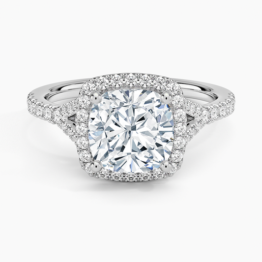1 Carat Halo Engagement Ring - Cushion Diamond